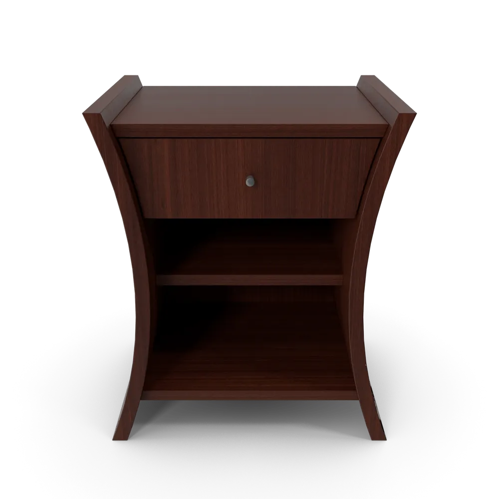 Bedside Table African Cherry view 1