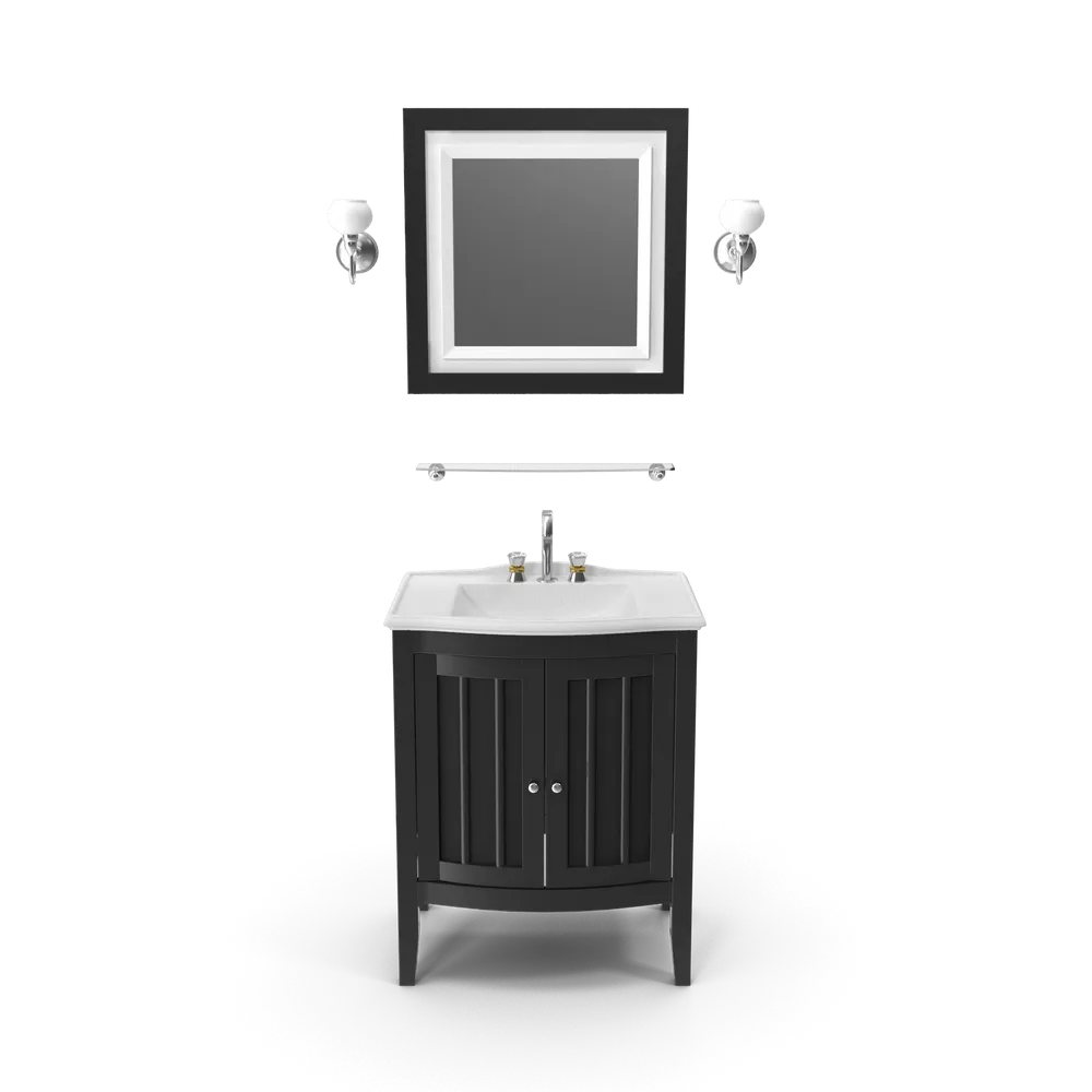 Wooden Bathroom Sink With Mirror view 1