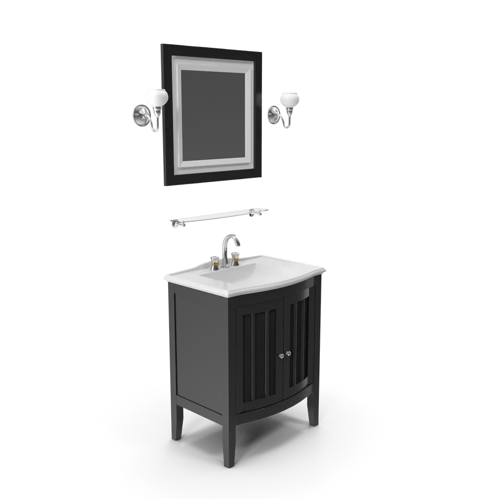Wooden Bathroom Sink With Mirror view 2