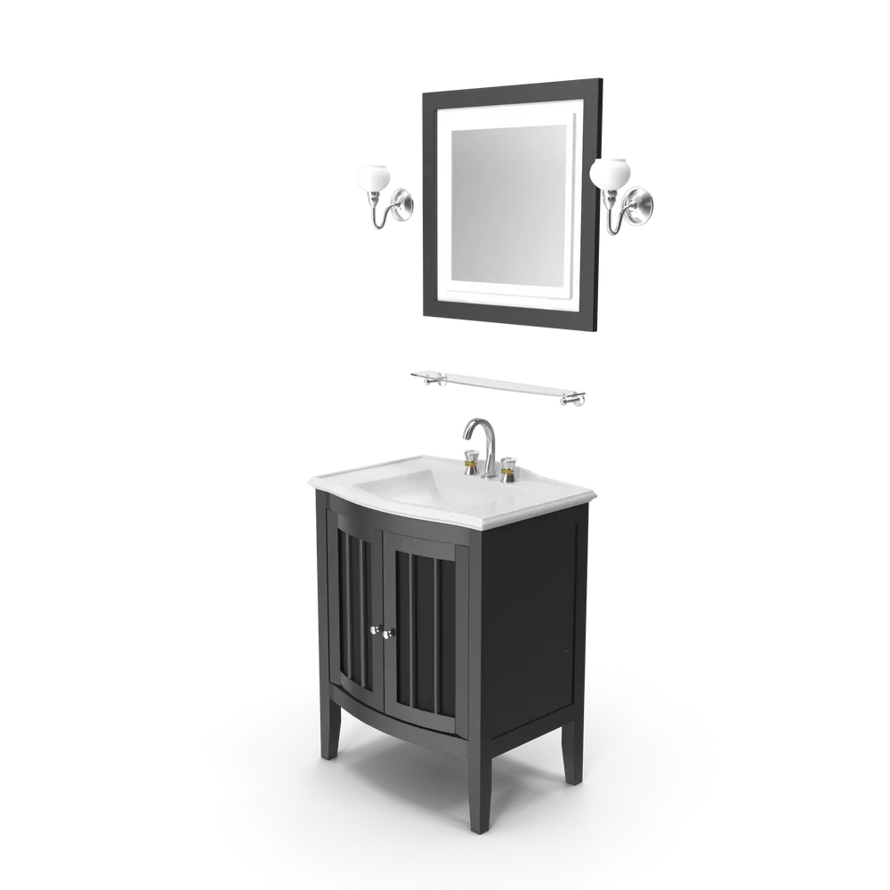 Wooden Bathroom Sink With Mirror view 3