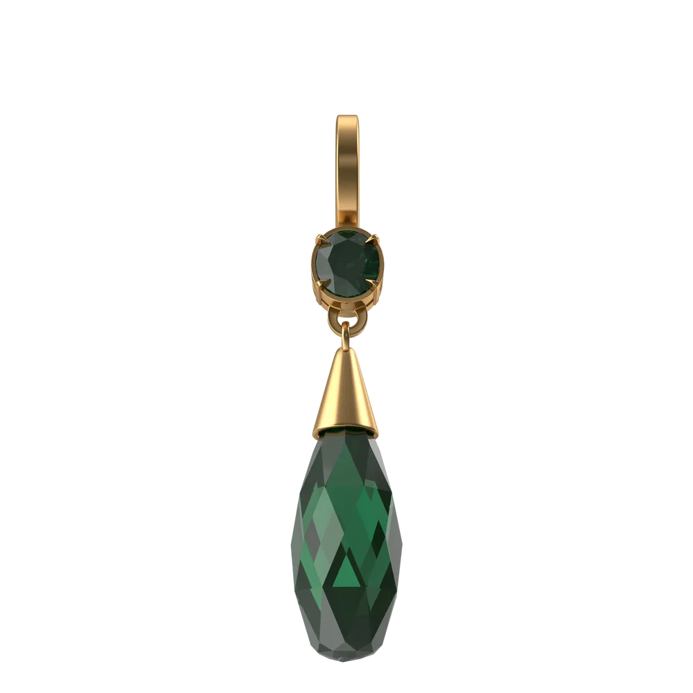 Green Crystal Earring view 1