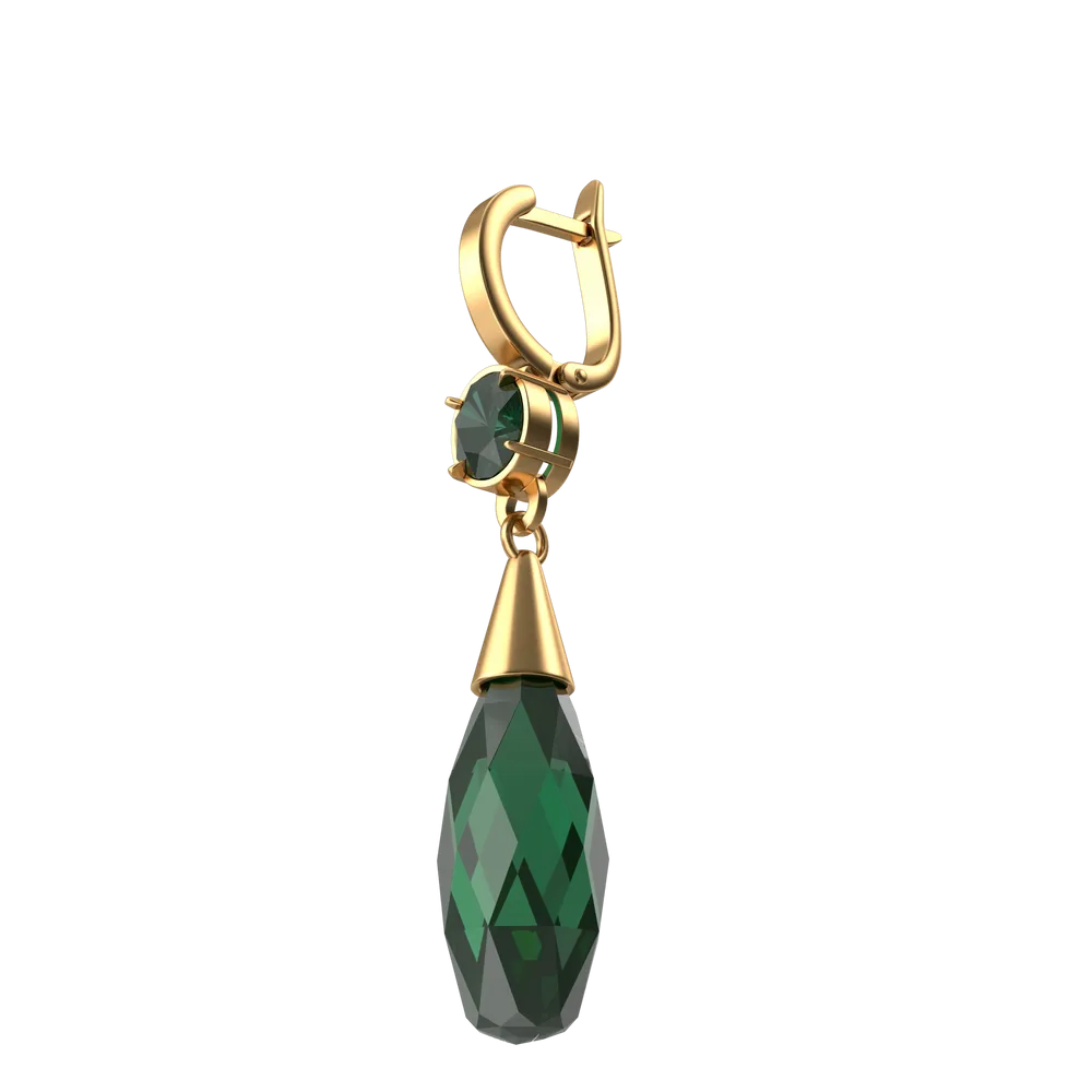 Green Crystal Earring view 2