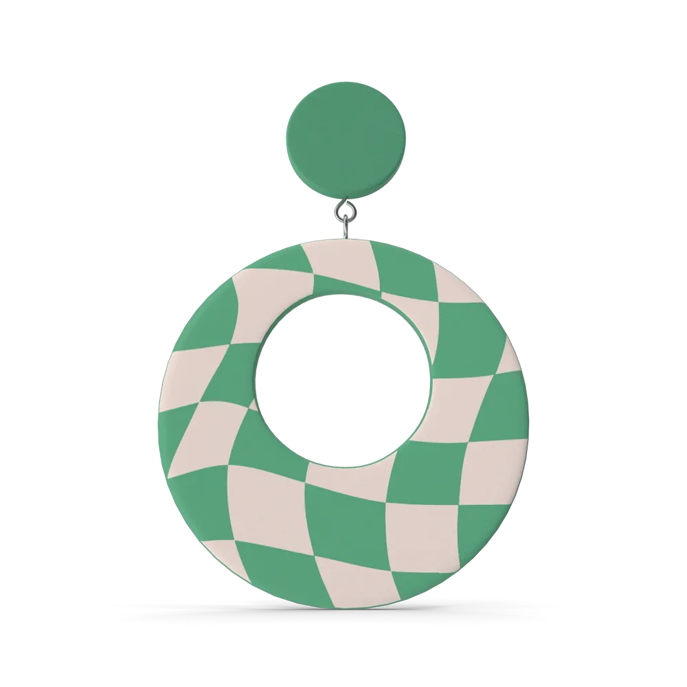 Green Oval Earring view 1