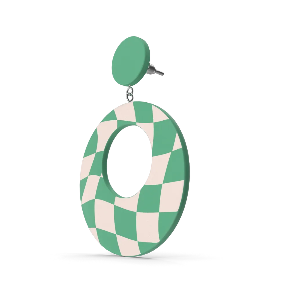 Green Oval Earring view 2
