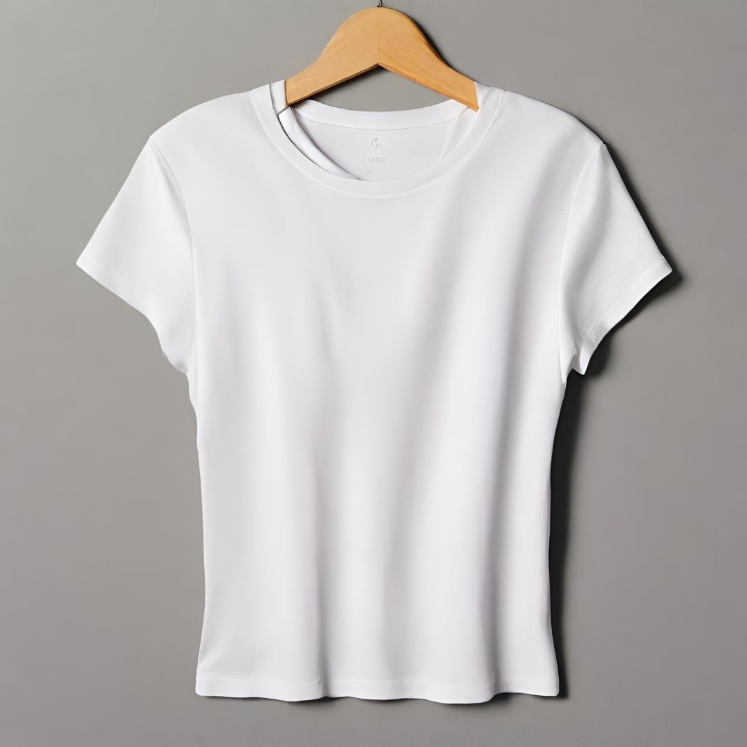 Classic White Crew Neck T-Shirt view 1