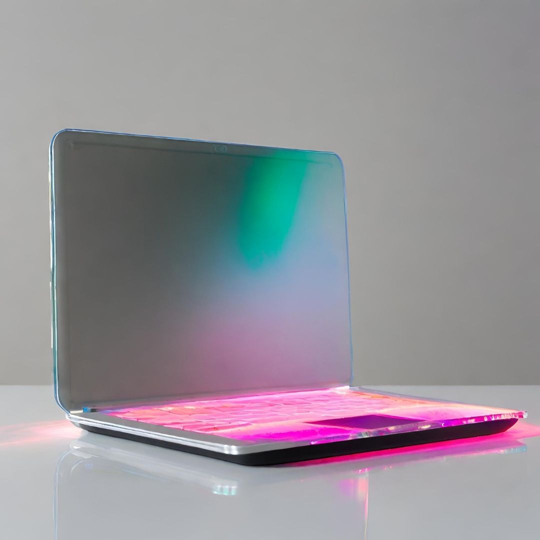 Sleek Modern Laptop with Ambient Lighting view 1