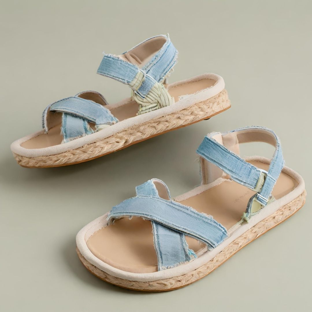 Chic Summer Denim Espadrille Sandals view 1