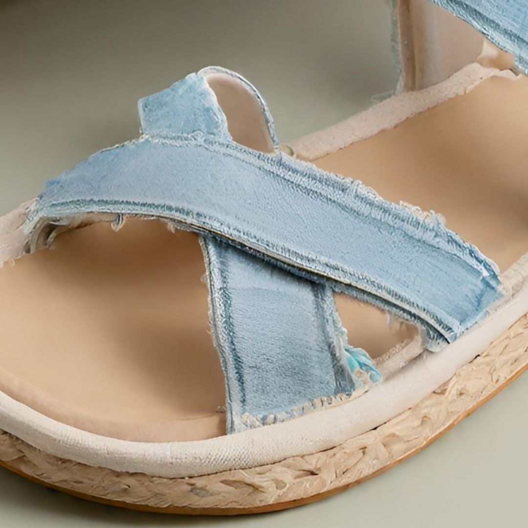 Chic Summer Denim Espadrille Sandals view 3