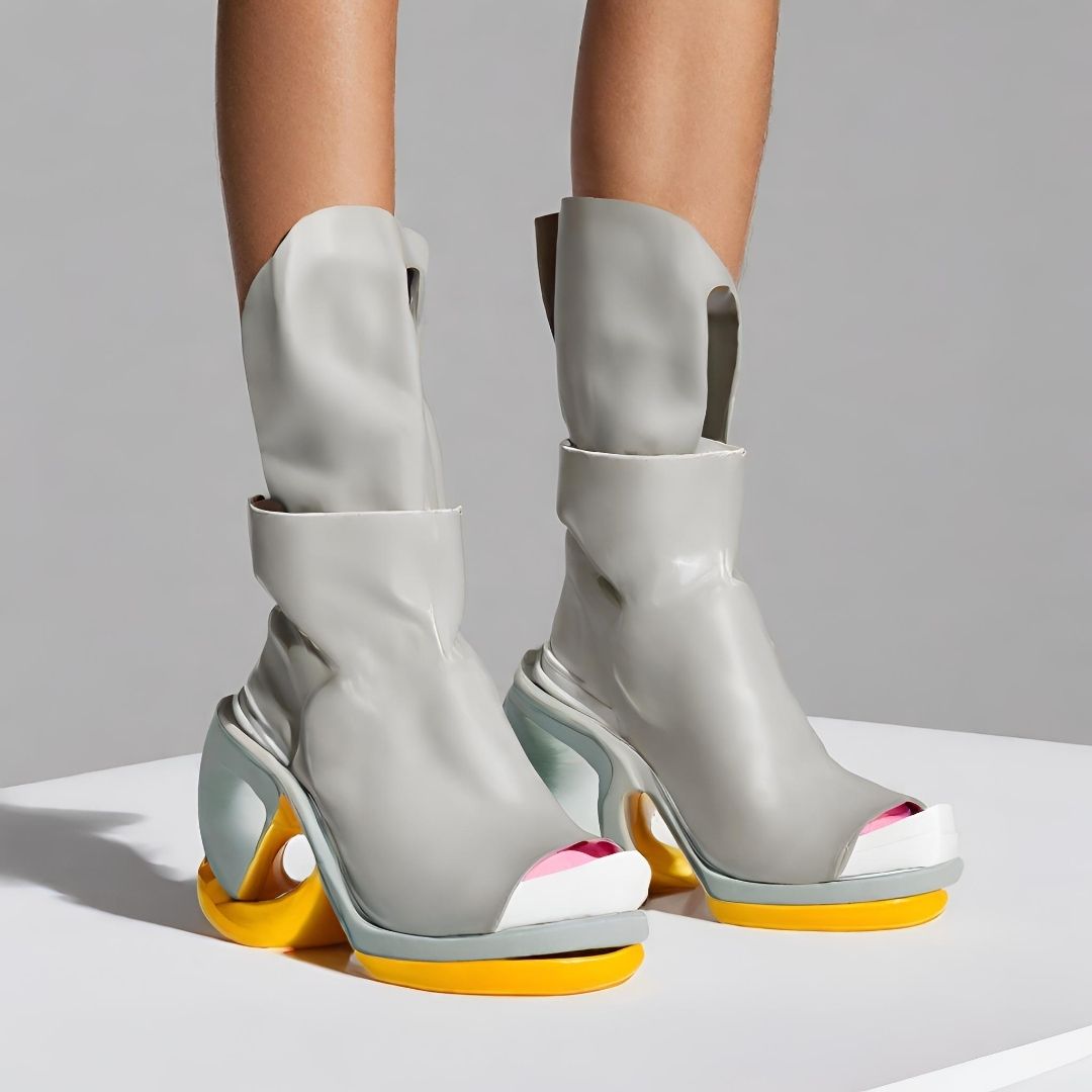 Futuristic Chic High-Heel Boots view 1