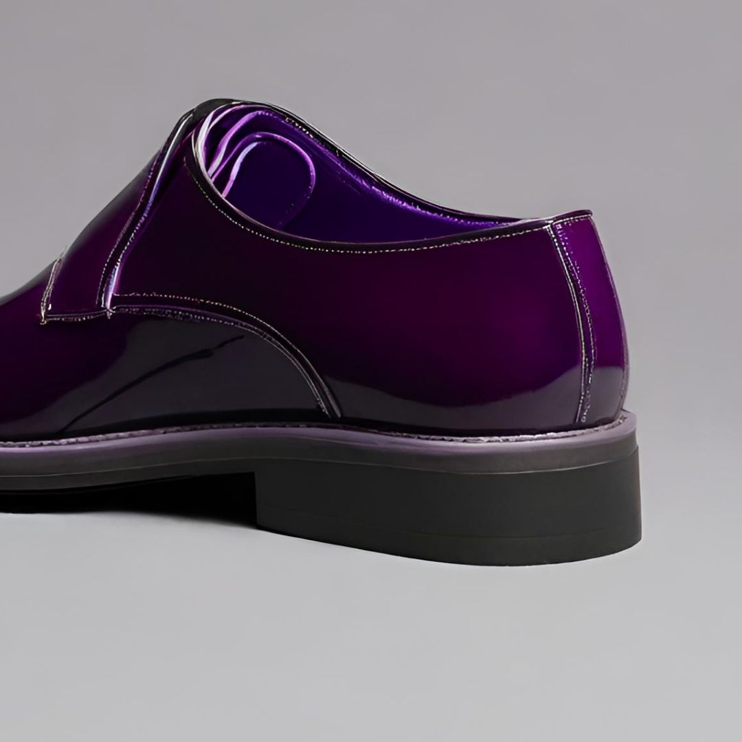 Elegant Purple Leather Loafers view 3