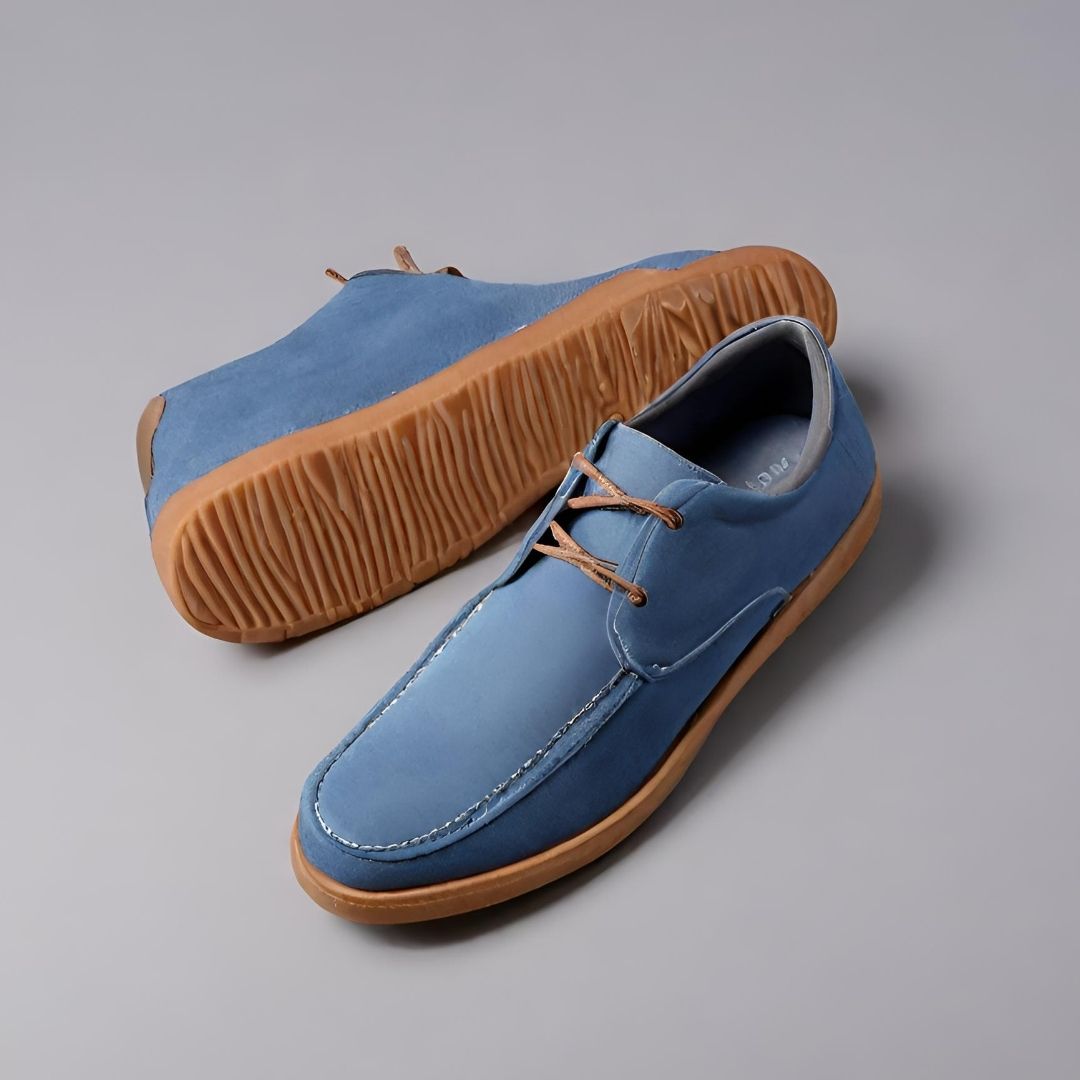 Classic Blue Suede Casual Shoes view 1