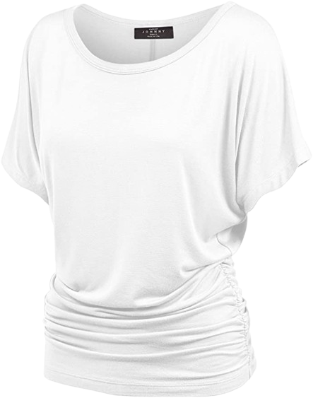 MBJ Women's Solid Short Sleeve Boat Neck V view 1